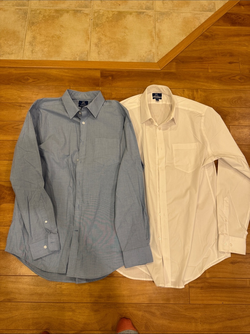 George Men's Dress Shirt Set - Light Blue & White